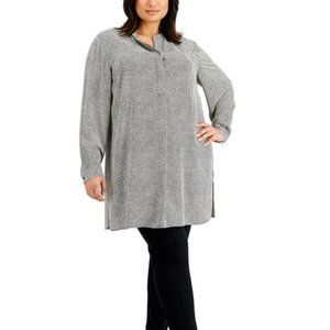 Plus Size Rambling-Dot Nehru Tunic